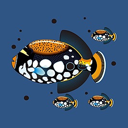 印花矢量圖 動物 魚 幾何 圓點 免費素材