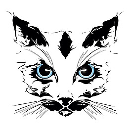 印花矢量圖 T恤圖案 動物 貓 色彩 免費素材