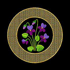 繡花 植物 花朵 幾何 圓形 免費素材