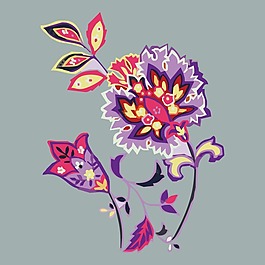 印花矢量圖 T恤圖案 植物 花朵 色彩 免費素材