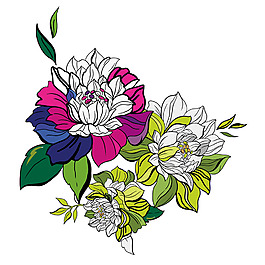 位圖 PSD 寫意花卉 花朵 免費(fèi)素材