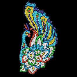 绣花 动物 孔雀 免费素材