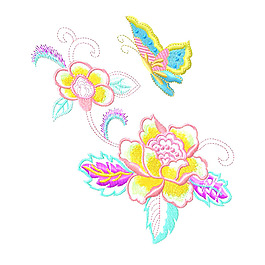 繡花 植物圖案 花朵 免費素材