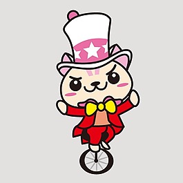 印花矢量圖 T恤圖案 動物 貓 雜技 免費素材