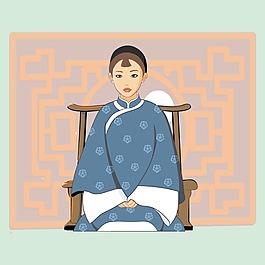 印花矢量圖 T恤圖案 人物 女孩 中國(guó)風(fēng) 免費(fèi)素材