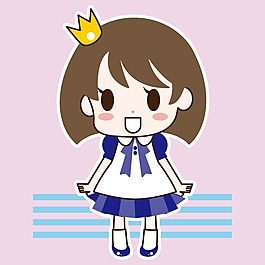 印花矢量圖 可愛(ài)卡通 卡通人物 女孩 幾何 免費(fèi)素材