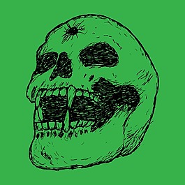 印花矢量圖 人物 骷髏 靈異 色彩 免費素材