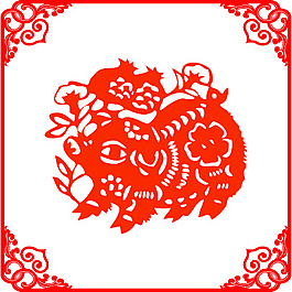 矢量豬剪紙圖片11