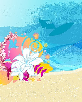 夏季背景矢量插畫