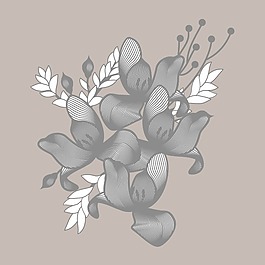 印花矢量圖 T恤圖案 植物 花朵 立體 免費素材