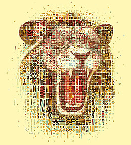 位图 插画 动物插画 艺术效果 拼接 免费素材