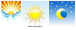 太陽月亮矢量素材
