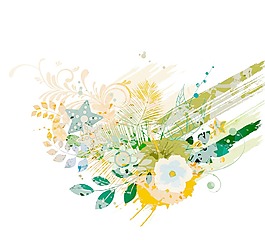 水彩花卉背景矢量