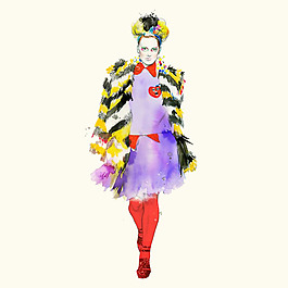 位图 插画 人物插画 时尚插画 服装效果图 免费素材