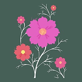 印花矢量圖 T恤圖案 植物 花朵 色彩 免費(fèi)素材