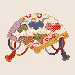 繡花 生活元素 扇子 免費素材