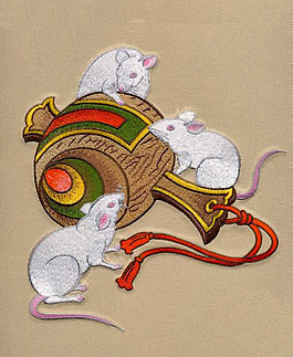 绣花 动物 老鼠 生活元素 瓶子 免费素材
