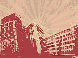 垃圾的城市背景矢量插畫(huà)