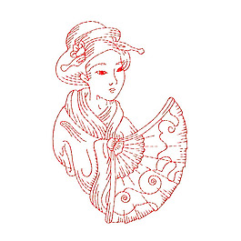 繡花 人物 女人 古代 免費素材