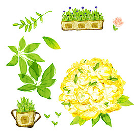 位圖 PSD 寫意花卉 高清 免費素材