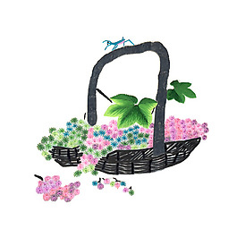 位图 绣花 平针绣 风景 中国风 免费素材