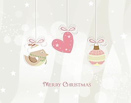 矢量圣誕賀卡與鳥