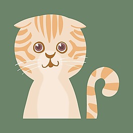 印花矢量圖 T恤圖案 動物 貓 色彩 免費素材