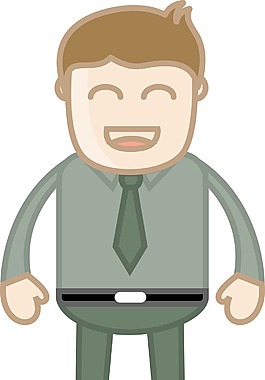 非常幸福的人在办公业务的卡通人物矢量