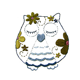 繡花 動物 貓頭鷹 免費(fèi)素材