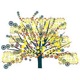 印花矢量圖 T恤圖案 植物 花朵 樹 免費素材