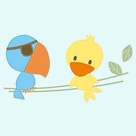印花矢量圖 T恤圖案 可愛卡通 動物 鳥 免費(fèi)素材