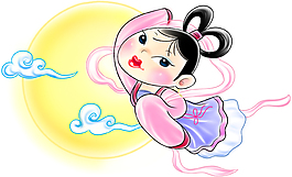 中秋節(jié)嫦蛾P(guān)SD分層素材