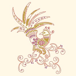 印花矢量圖 T恤圖案 動物 孔雀 花紋 免費(fèi)素材