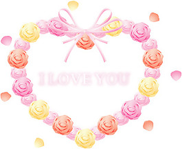 Love情人節(jié)玫瑰花心形矢量圖07