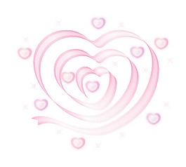Love情人節(jié)彩帶心形矢量圖03