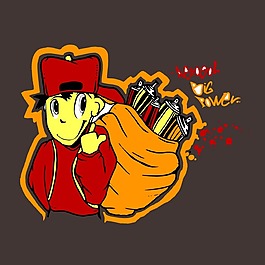 印花矢量圖 T恤圖案 圖文結合 人物 男孩 免費素材
