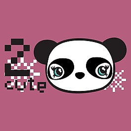 印花矢量圖 T恤圖案 圖文結(jié)合 馬賽克 動物頭 免費素材