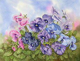 位圖 植物 寫意花卉 花朵 免費素材
