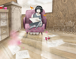 位圖 插畫 時尚插畫 卡通插畫 人物插畫 免費素材