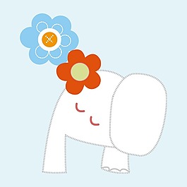 印花矢量圖 T恤圖案 可愛卡通 動物 大象 免費(fèi)素材