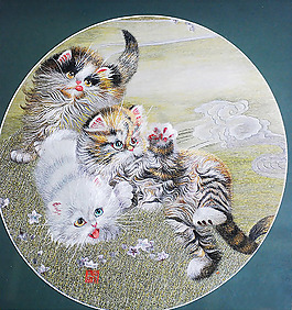 繡花 平針繡 中國風 植物 花卉 免費素材