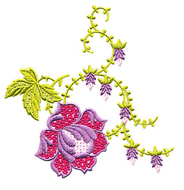 繡花 花紋 植物花紋 花朵 藤蔓 免費素材