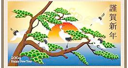 韩国恭贺春节松鹤迎新AI矢量图02