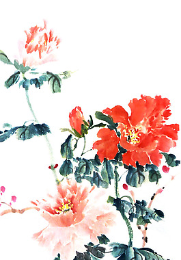 位圖 植物 寫意花卉 花朵 水墨畫 免費素材