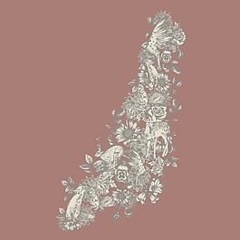 印花矢量圖 T恤圖案 領(lǐng)邊 花紋 植物花紋 免費(fèi)素材