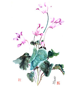 位圖 植物 寫意花卉 花朵 水墨畫 免費素材