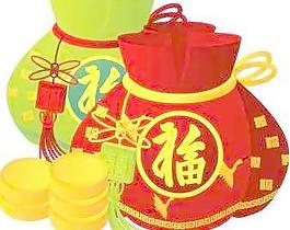 韓國新年福袋矢量圖