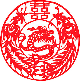民間藝術(shù)剪紙龍鳳矢量圖46