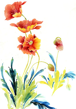 位圖 植物 寫意花卉 花朵 免費素材