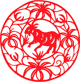 民間藝術(shù)剪紙羊AI矢量圖40